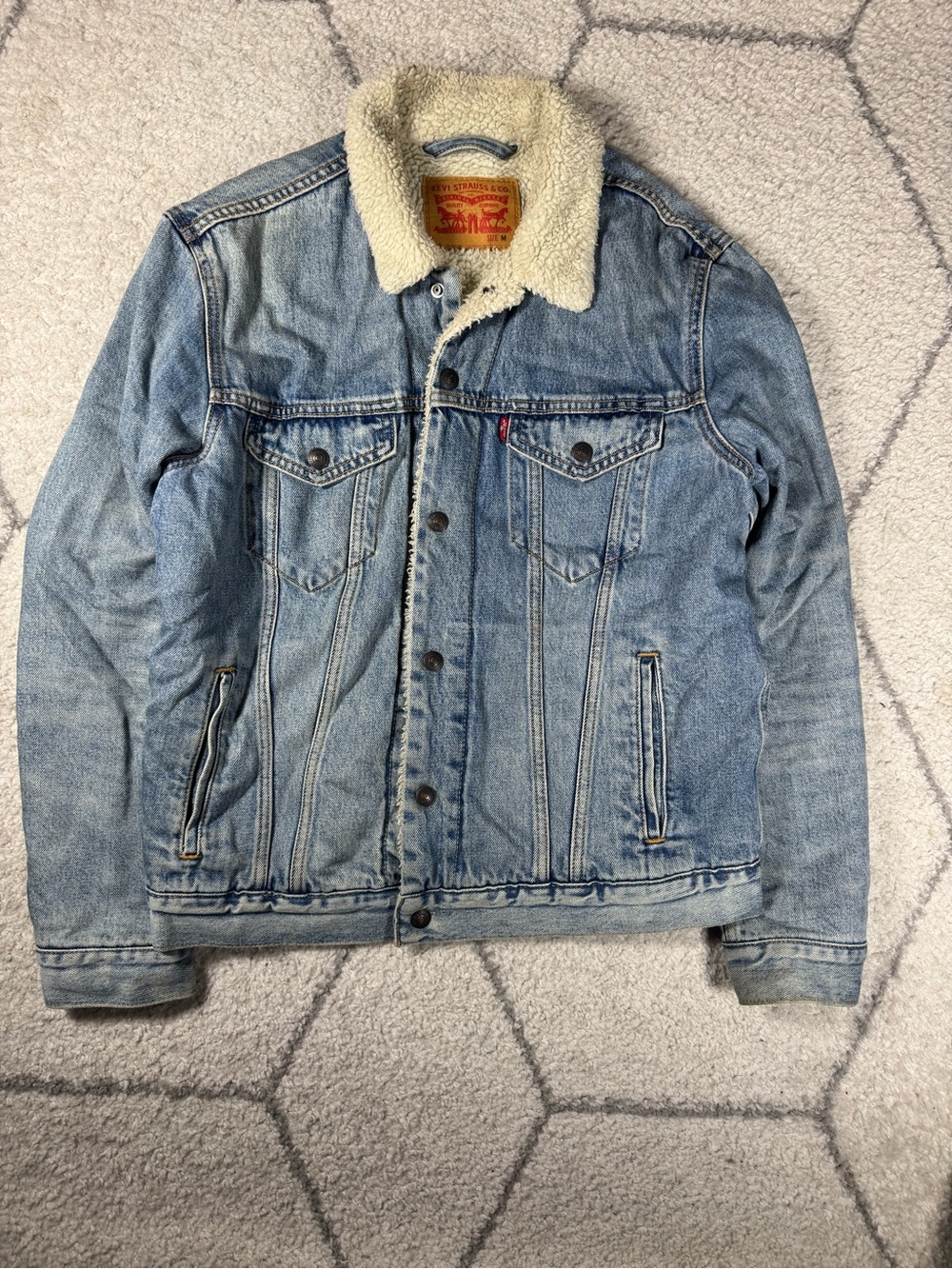 Levi's Light Blue Denim Sherpa Collar Jacket
